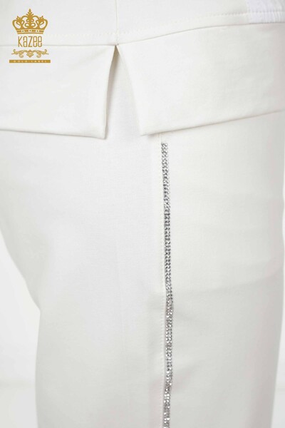 Wholesale Women's Tracksuit Set Text Detailed Bone - 17444 | KAZEE - 8