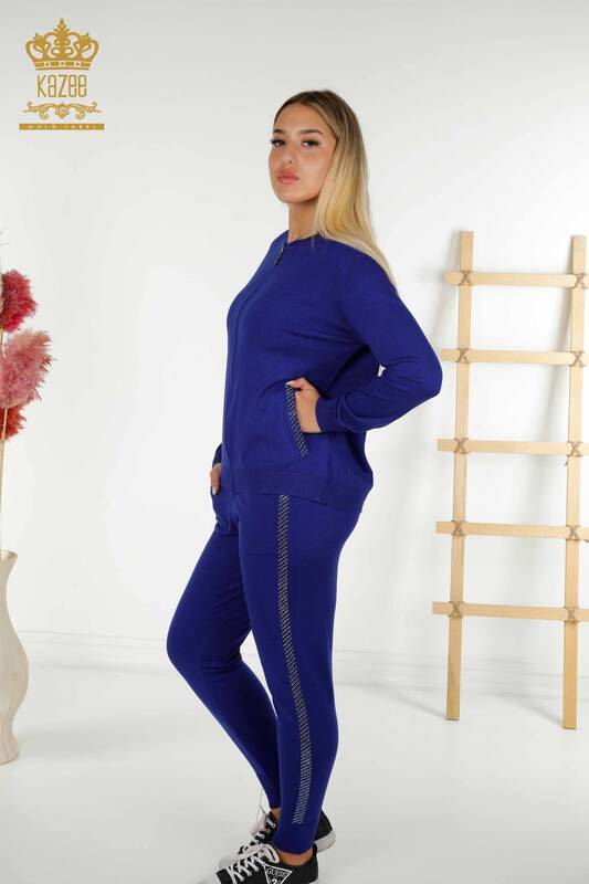 Wholesale Women's Tracksuit Set with Pockets and Zipper - 16679 | KAZEE