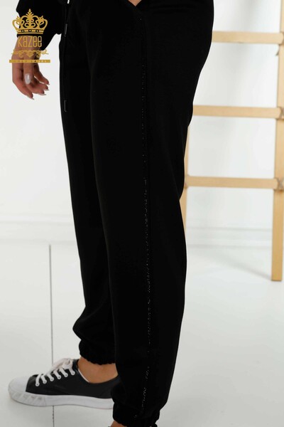 Wholesale Women's Tracksuit Set Black with Zipper - 17550 | KAZEE - Thumbnail