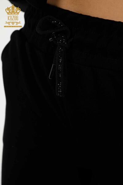 Wholesale Women's Tracksuit Set Black with Zipper - 17560 | KAZEE - Thumbnail