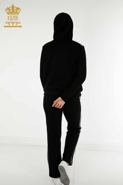 Wholesale Women's Tracksuit Set Black with Zipper - 17560 | KAZEE - Thumbnail