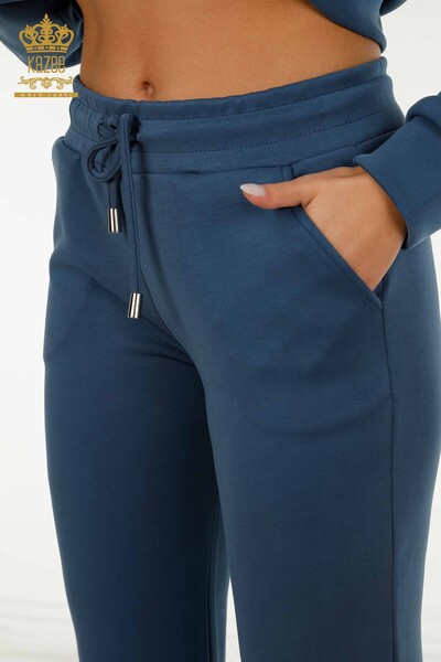 Wholesale Women's Tracksuit Set Zippered Indigo - 17619 | KAZEE - 7