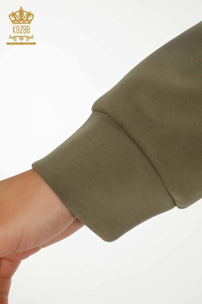 Wholesale Women's Tracksuit Zippered Khaki - 17619 | KAZEE - Thumbnail