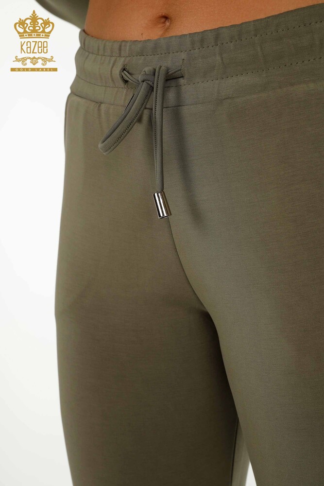 Wholesale Women's Tracksuit Zippered Khaki - 17619 | KAZEE - 8