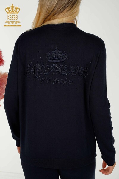 Wholesale Women's Tracksuit Set Zippered Navy Blue - 30638 | KAZEE - 12