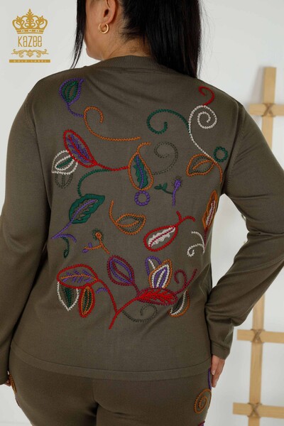 Wholesale Women's Tracksuit Set Colored Patterned Khaki - 16657 | KAZEE - Thumbnail