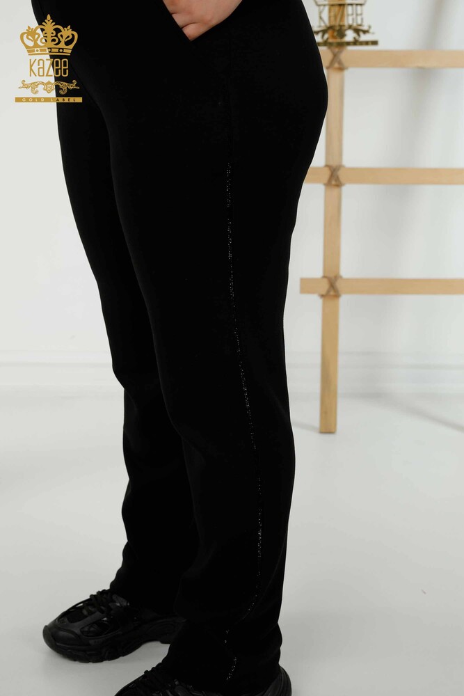 Wholesale Women's Tracksuit Set Hooded Black - 20392 | KAZEE - 11