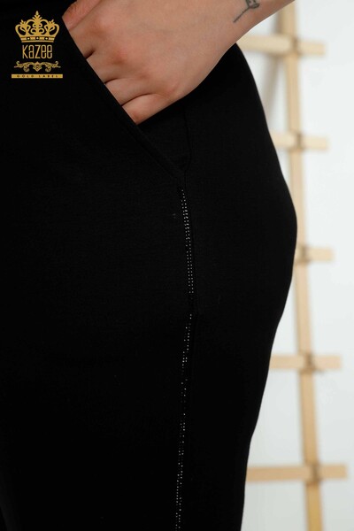 Wholesale Women's Tracksuit Set Hooded Black - 20392 | KAZEE - 12