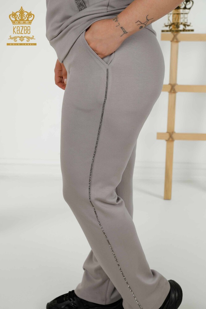 Wholesale Women's Tracksuit Set Hooded Gray - 20392 | KAZEE - 10