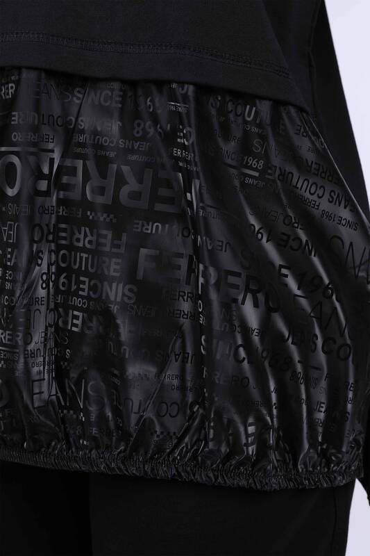Wholesale Women's Tracksuit Set Leather Detailed Long Sleeve - 17317 | KAZEE