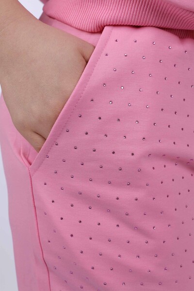 Wholesale Women's Tracksuit Set Short Sleeve Polka Dot Pattern - 17179 | KAZEE - Thumbnail