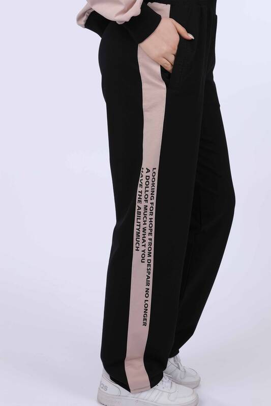 Wholesale Women's Tracksuit Set Long Sleeve With Text Detailed - 17328 | KAZEE