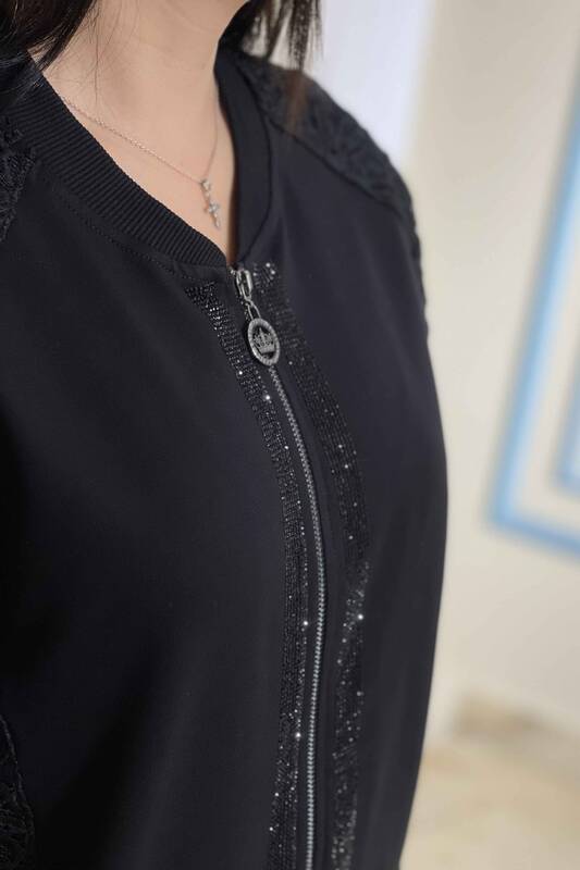 Wholesale Women's Tracksuit Set Embroidered Long Sleeve - 17298 | KAZEE