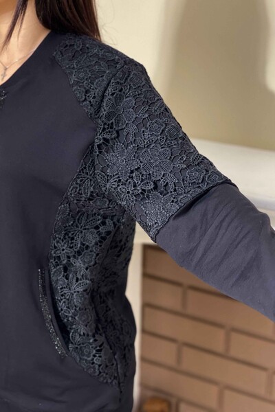 Wholesale Women's Tracksuit Set Embroidered Long Sleeve - 17298 | KAZEE - Thumbnail