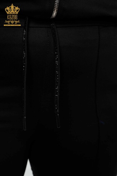 Wholesale Women's Tracksuit Set Zippered Hoodie Black - 17454 | KAZEE - Thumbnail