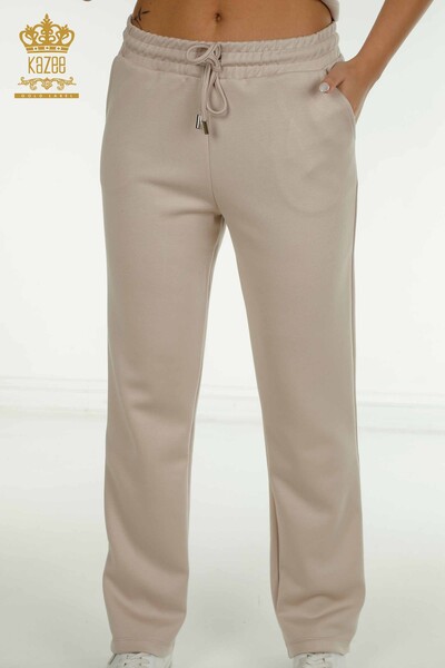 Wholesale Women's Triple Tracksuit Set Button Detailed Mink - 17633 | KAZEE - 11