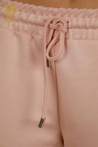 Wholesale Women's Triple Tracksuit Set Button Detailed Powder - 17633 | KAZEE - 14