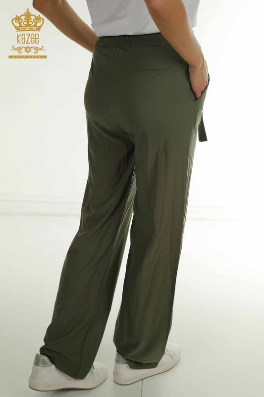 Wholesale Women's Trousers Chain Detailed Khaki - 2406-4561 | M.