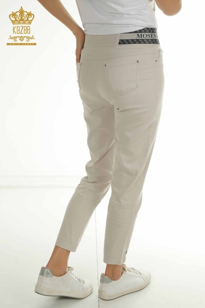 Wholesale Women's Trousers with Tie Stone - 2406-4517 | M - Thumbnail
