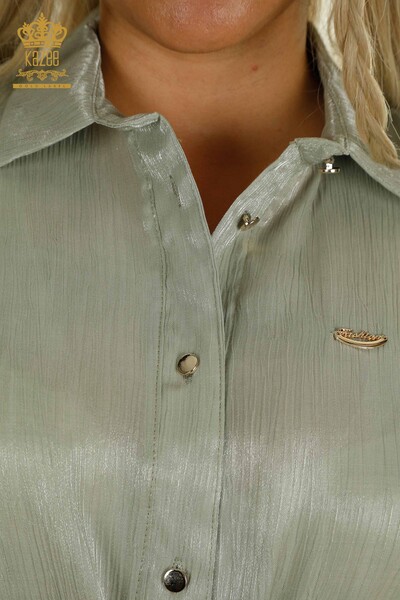 Wholesale Women's Two-piece Suit Button Detailed Gray - 2407-4523 | A - Thumbnail