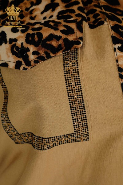 Wholesale Women's Two-piece Suit Tiger Patterned Mink - 2407-4515 | A. - Thumbnail