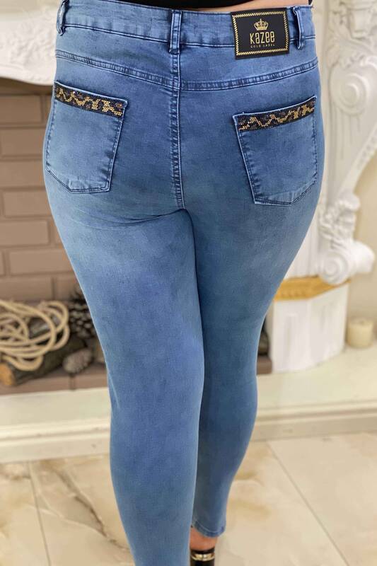 Women's Trousers Stone Embroidered Tiger Detail Wholesale - 3322 | KAZEE