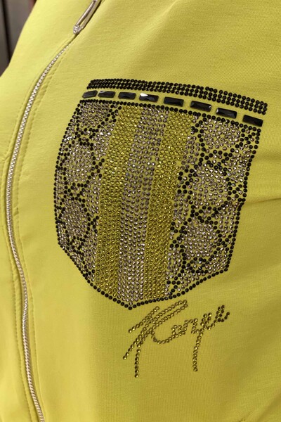 Wholesale Women's Tracksuit Set Stone Embroidered American Sleeve - 17217 | KAZEE - Thumbnail