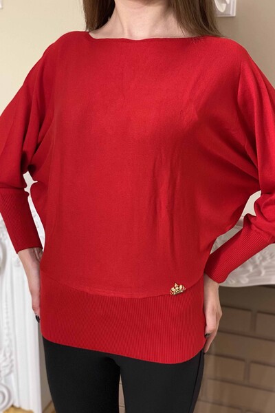 Wholesale Women's Sweater Bat Sleeve Basic With Logo - 15705 | KAZEE - Thumbnail