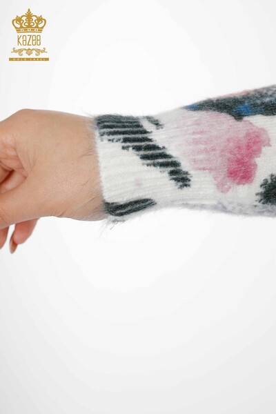 Женский трикотажный свитер оптом с цифровой печатью Ангора Экрю - 16971 | КАZEE - Thumbnail