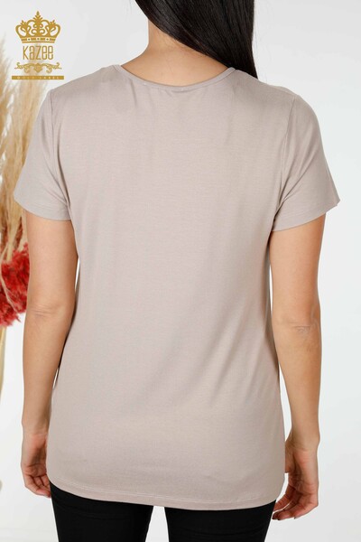 женская блузка оптом американская модель бежевая - 78857 | КАZEE - Thumbnail