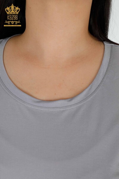 женская блузка оптом американская модель серая - 77005 | КАZEE - Thumbnail