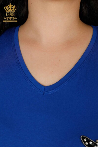женская блузка оптом бабочка электрический цвет - 78933 | КAZEE - Thumbnail