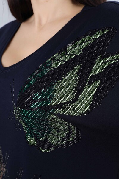 оптовая продажа женской гребаной хлопчатобумажной вышивкой с узором бабочки - 77939 | КАZЕЕ - Thumbnail