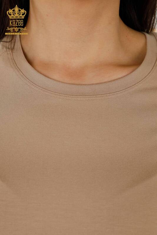женская блузка оптом - базовая - бежевая - 79219 | КАZEE