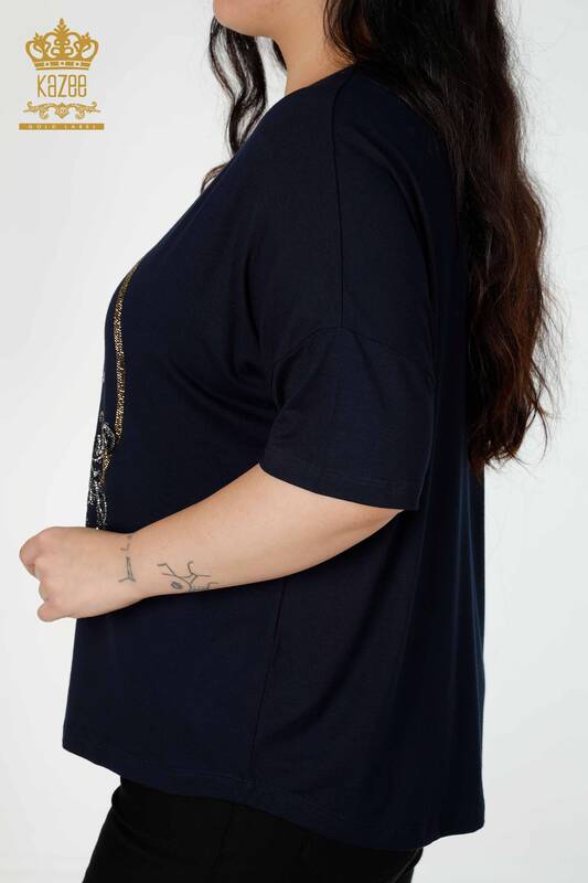 Женская блузка оптом Kazee Подробный темно-синий - 77943 | КАZЕЕ