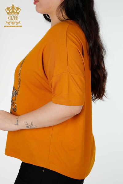 Женская блузка оптом Kazee Подробная коричневая - 77943 | КАZЕЕ - Thumbnail