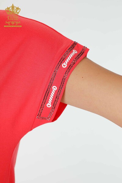 женская блузка оптом хрустальный камень вышитый коралл - 78919 | КАZEE - 5