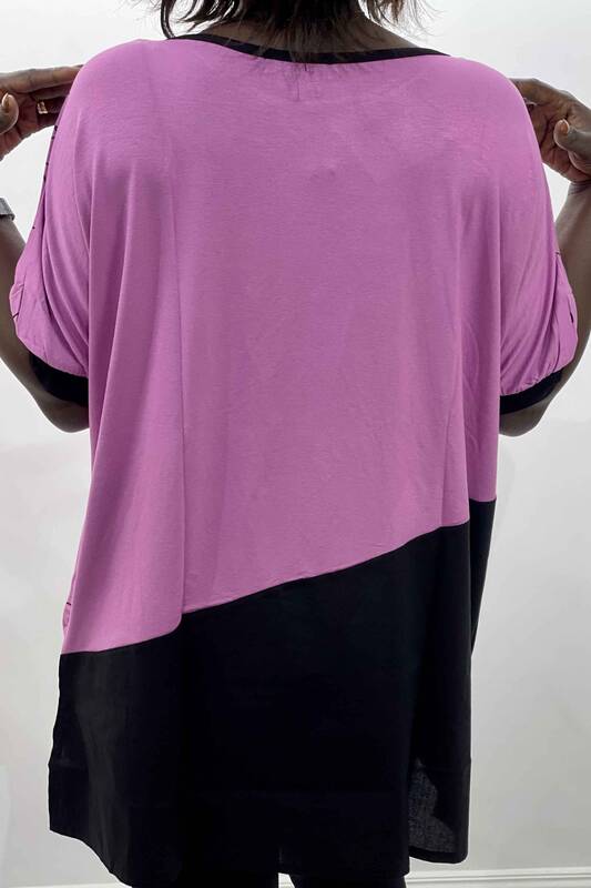 Женская блузка с круглым вырезом и принтом лица - 17151 | КАZЕЕ