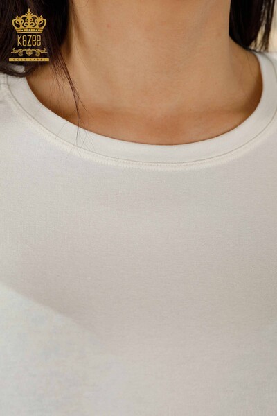 Женская блузка оптом - базовый - экрю - 79219 | КАZЕЕ - Thumbnail