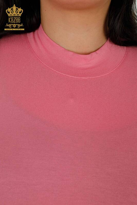 женская блузка оптом - базовая - розовая - 79258 | КАZEE