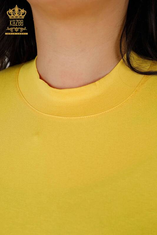женская блузка оптом - базовая - желтая - 79258 | КАZEE