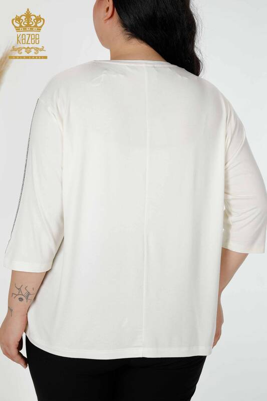 женская блузка оптом роза с рисунком экрю - 78951 | КАZEE