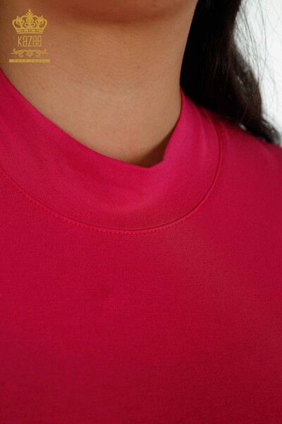 женская блузка оптом с коротким рукавом фуксия - 79264 | КАZEE - Thumbnail