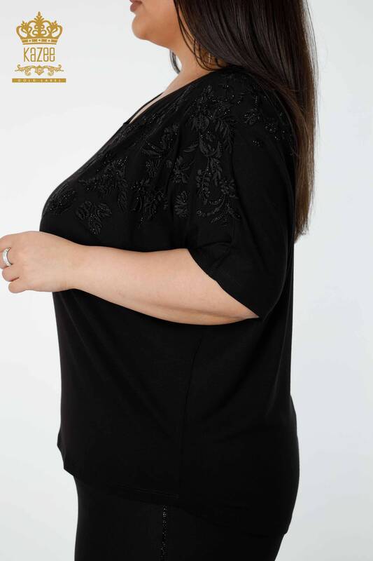 Женская блузка Totan с узором черного цвета - 78889 | КАZEE