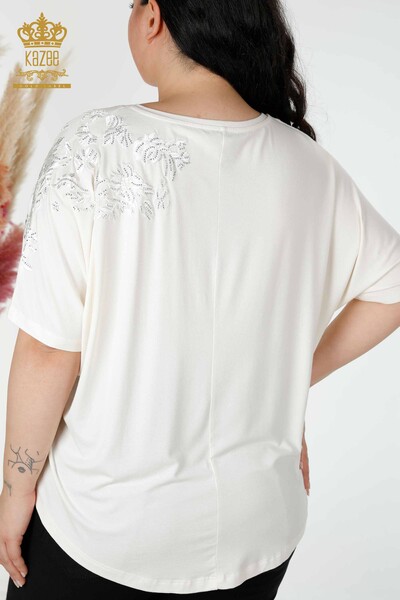 женская блузка оптом с рисунком цвета экрю - 78889 | КАZEE - Thumbnail
