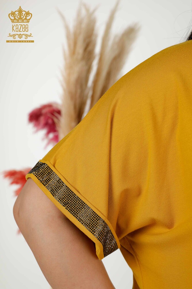женская блузка оптом - с рисунком - шафран - 79325 | КАZЕЕ - 5