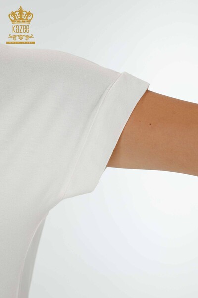 женская блузка оптом экрю с подробным текстом - 78955 | КАZEE - Thumbnail