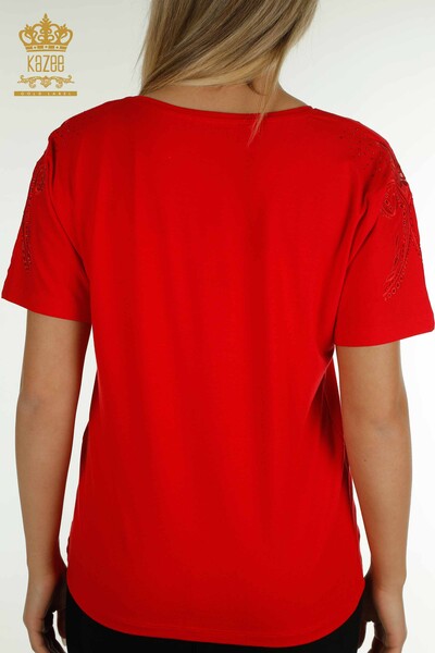 Женская блузка оптом - Цветочный узор - Экрю - 79093 | КАZЕЕ - 7