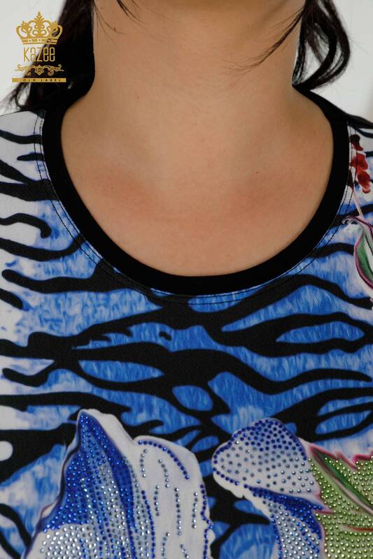 женская блузка оптом - цветочный цифровой - 79228 | КАZЕЕ