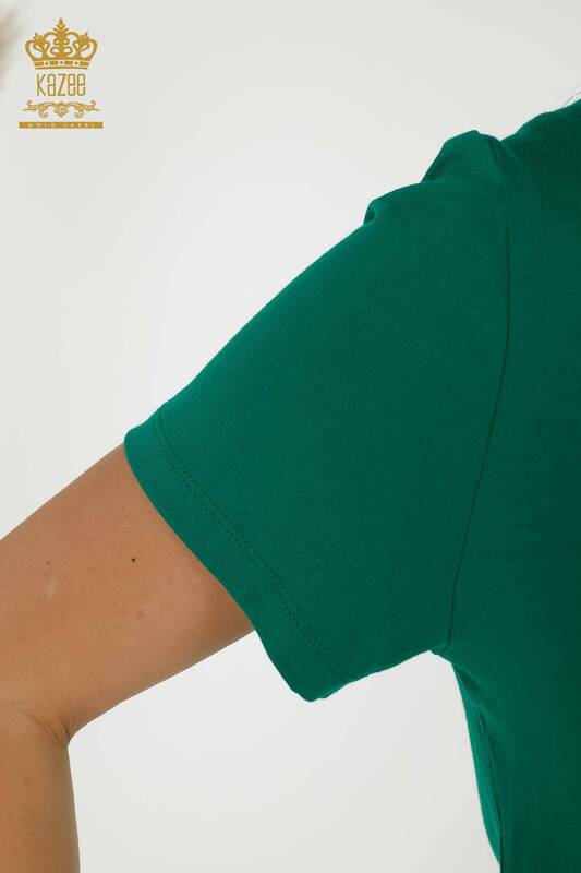 женская блузка оптом - V-образный вырез - зеленый - 79179 | КАZEE